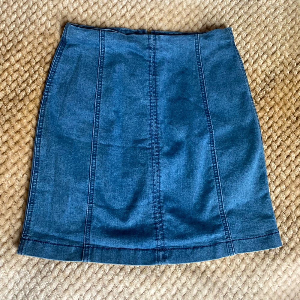 High Waisted Tight Stretchy Jean Skirt